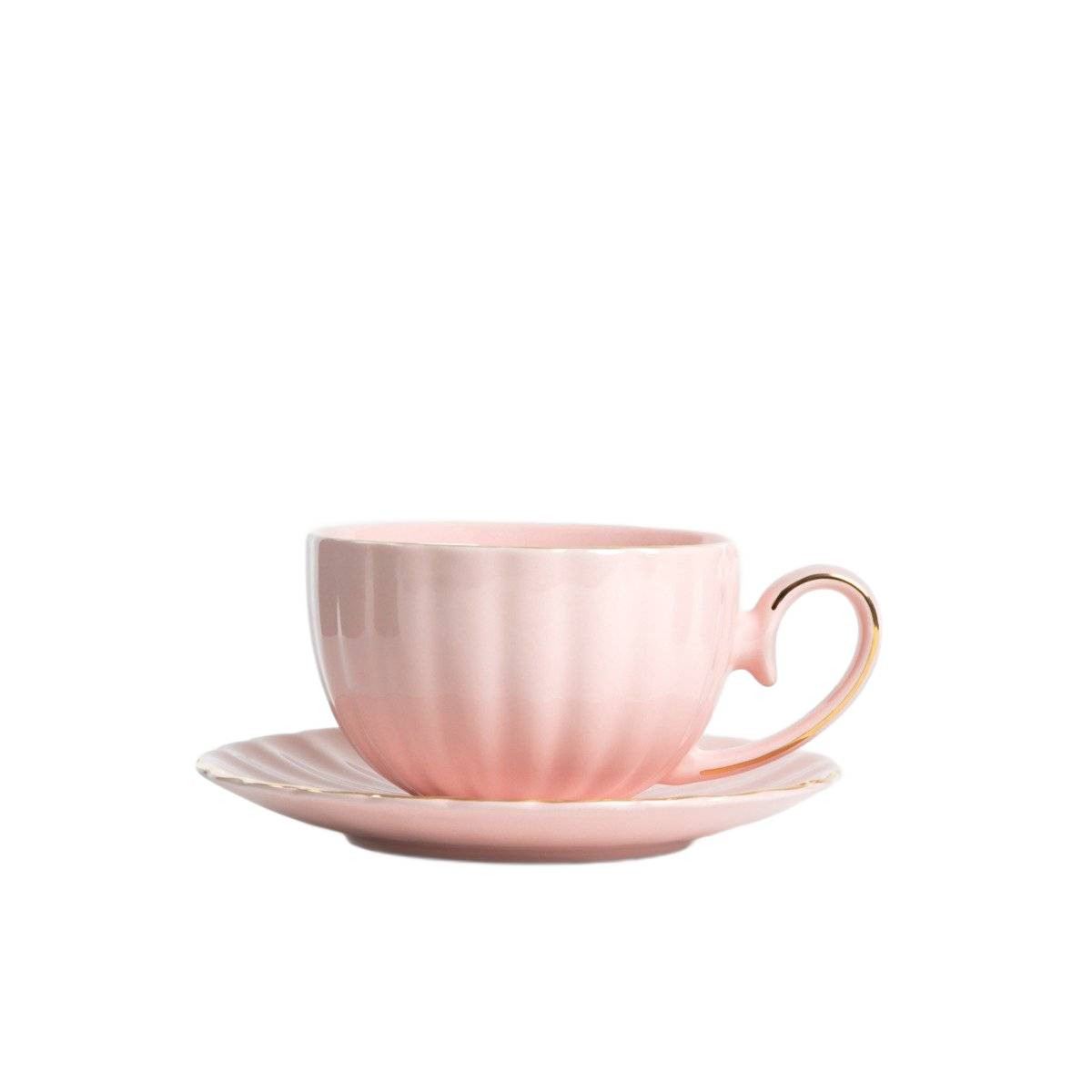Šálka MINA s podšálkou, ružová 730634 250 ml