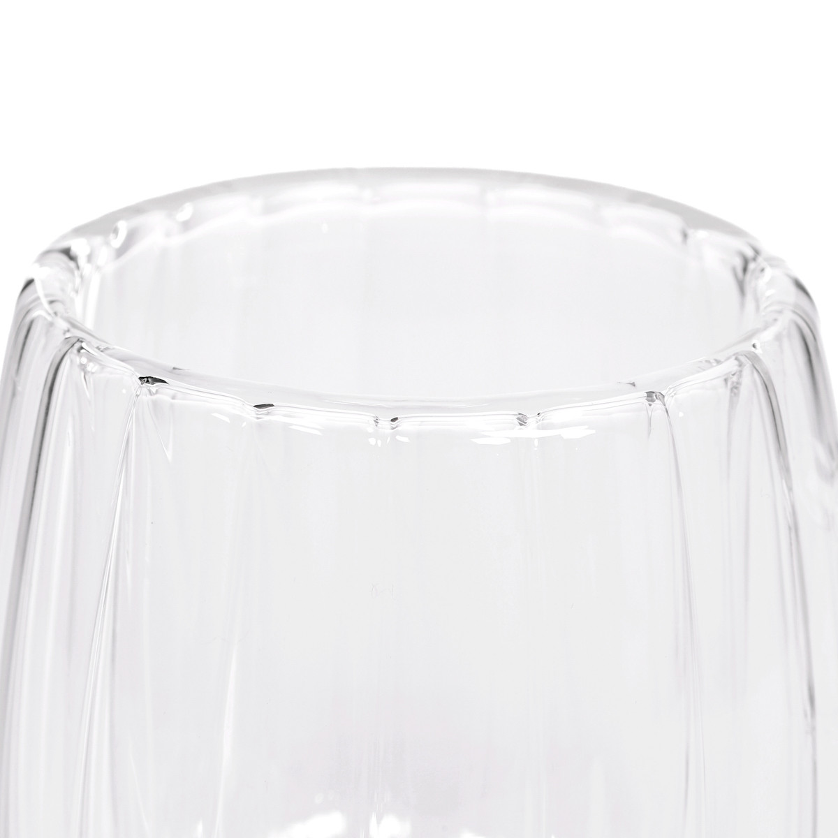 Sada dvoch šálok CEMBRA GROOVE s dvojitým dnom, priesvitné 888149 250 ml (2 ks)