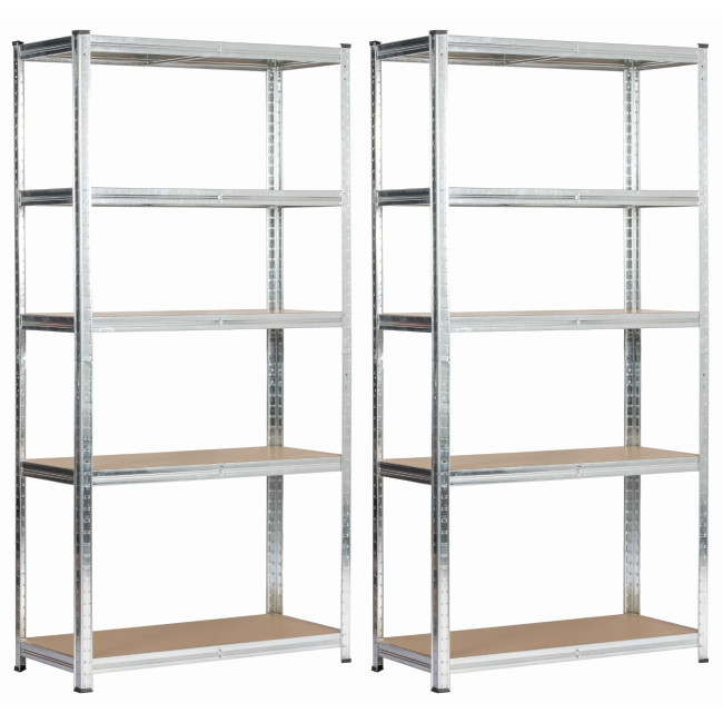 Set 2 kovových regálov 80x40x180 cm strieborný