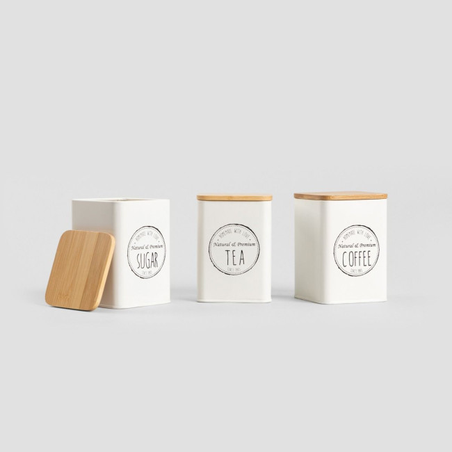 Sada troch nádob ROSARIO s bambusovým vekom 747274 (3 ks)