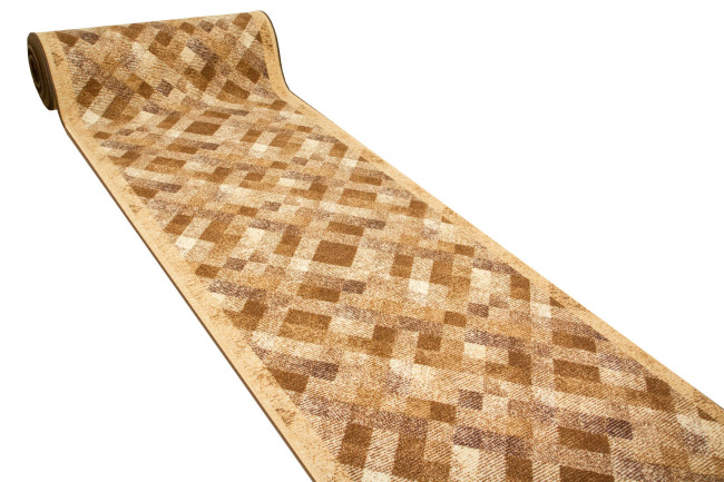 Protišmykový behúň Caro 17 hnedý / béžový, kosoštvorce