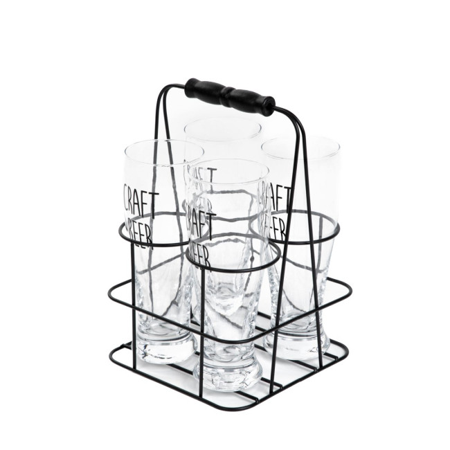 Sada štyroch pohárov RAYA s kovovým stojanom 894775 400 ml