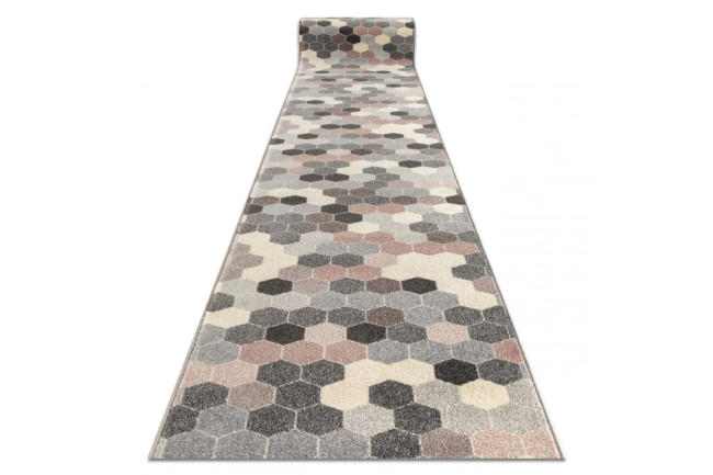 Levně Běhoun HEOS 78537 šedý / růžový / krém HEXAGON