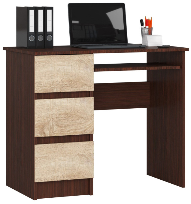 Kancelársky stôl A-6 CLP ľavostranný, wenge/sonoma