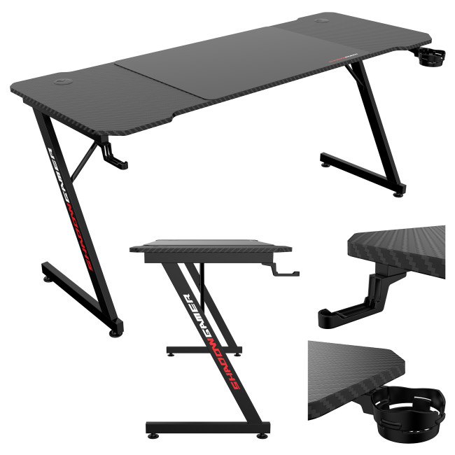 Herný stôl SHADOW GAMER 1.1 s podložkou pod myš