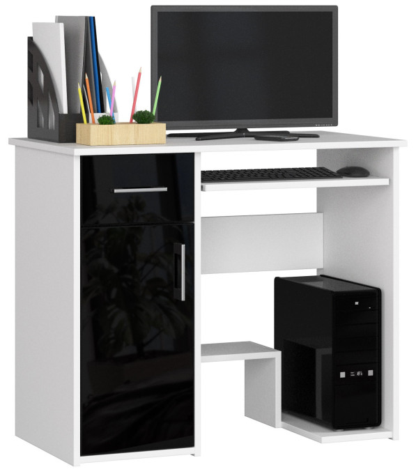 Kancelársky stôl JAY biely / čierny lesk