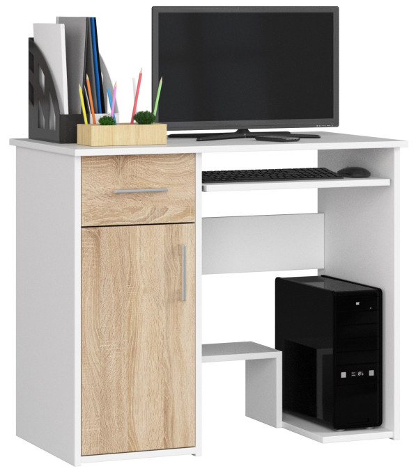 Kancelársky stôl JAY biely / sonoma