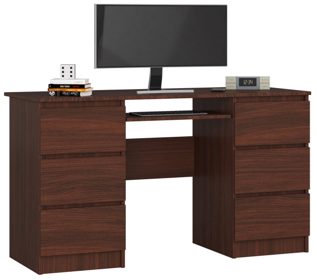 Kancelársky stôl A-11 135 cm 6SZ, wenge