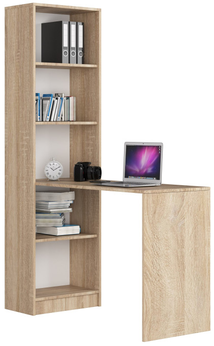 Písací stôl s regálom SMART CLP, dub sonoma