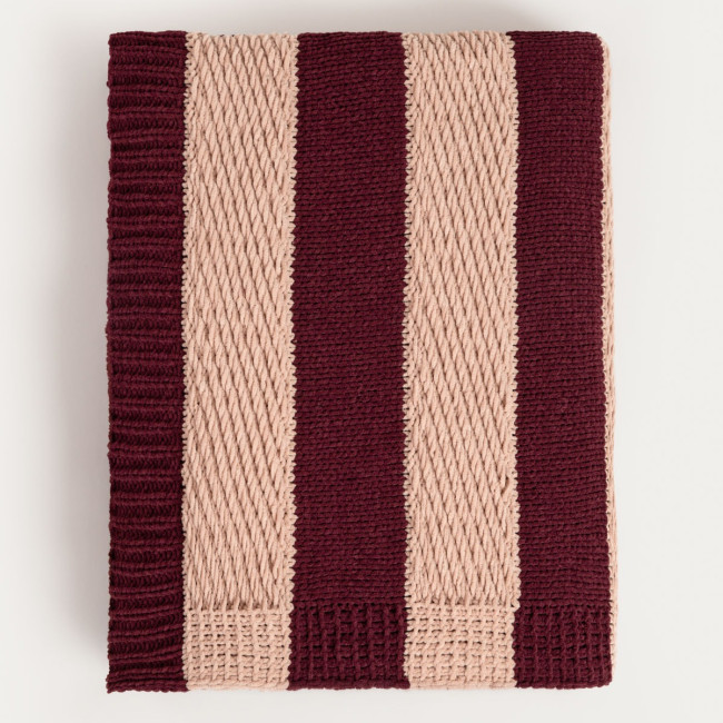 Deka RUDENS pruhovaná bordová 752438