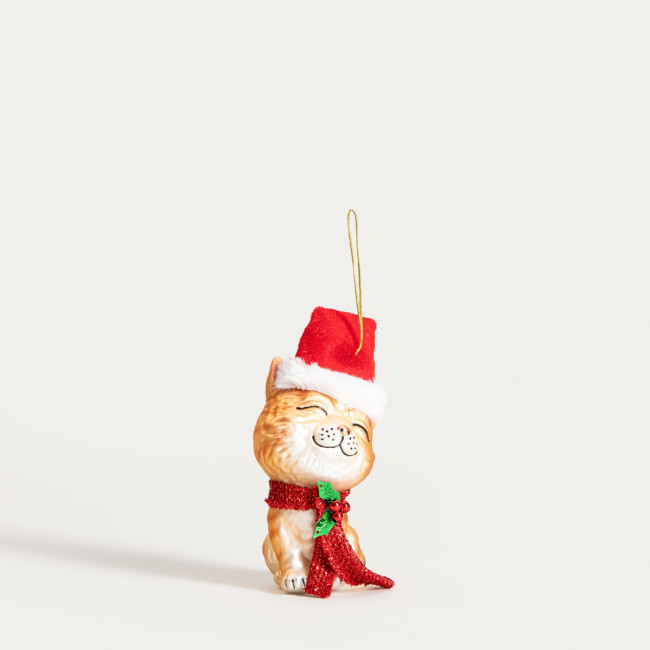 Závesná vianočná dekorácia GLASSO mačka 754067