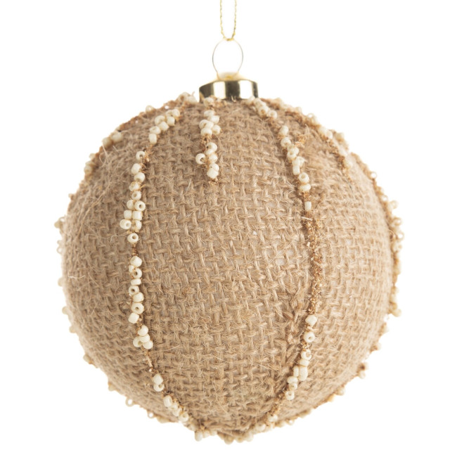 Vianočná ozdoba s korálkami svetlohnedá (6 ks)