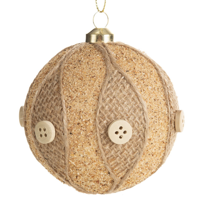 Vianočná ozdoba s gombíkmi svetlohnedá (6 ks)