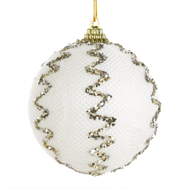 Vianočná ozdoba krémová / zlatá (6 ks)