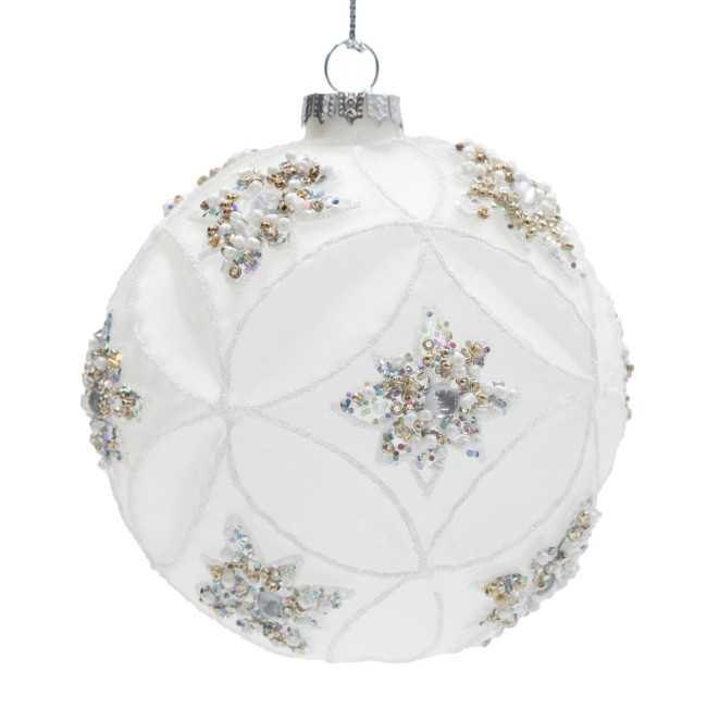 Závesná vianočná dekorácia CHRISTMAS 525 biela / zlatá (4 ks)