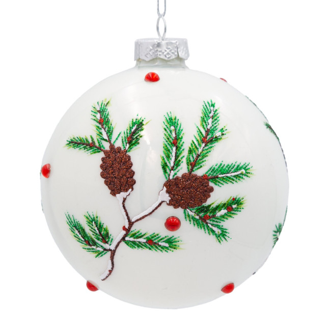 Závesná vianočná dekorácia CHRISTMAS 530 biela / zelená (4 ks)