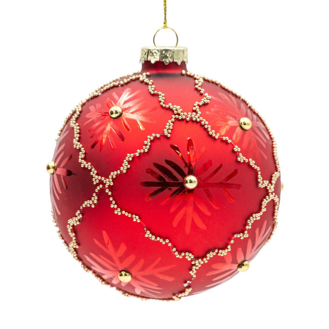 Závesná vianočná dekorácia CHRISTMAS 528 zlatá / červená (4 ks)