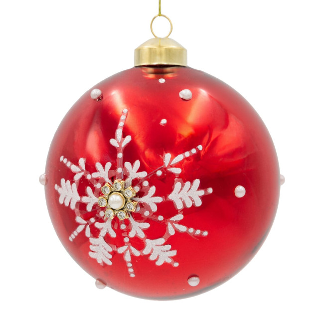 Závesná vianočná dekorácia CHRISTMAS 545 biela / červená (4 ks)