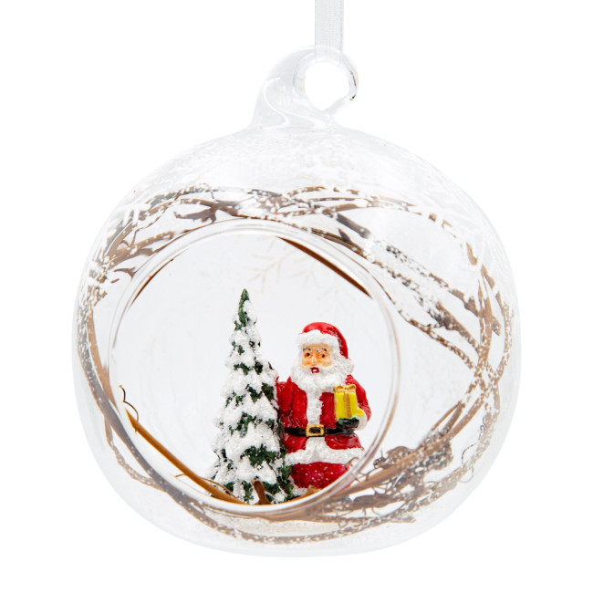 Závesná vianočná dekorácia CHRISTMAS 526 biela / hnedá (4 ks)