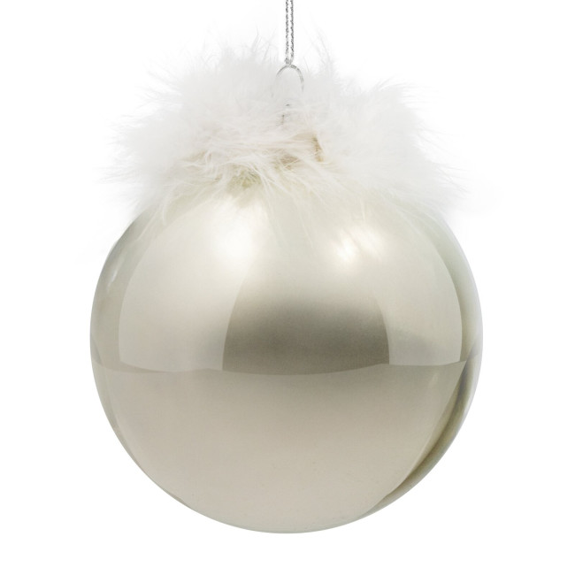 Závesná vianočná dekorácia CHRISTMAS 563 perlová (4 ks)