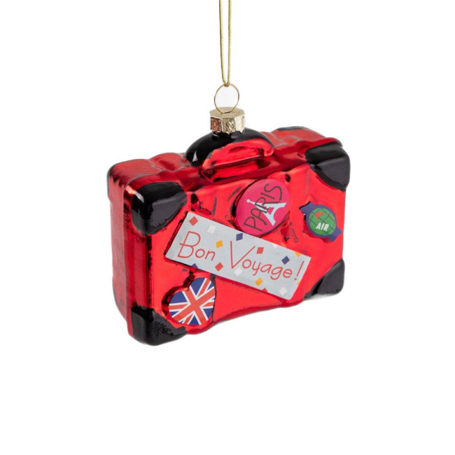 Vianočná dekorácia GLASSO cestovný kufor 714955