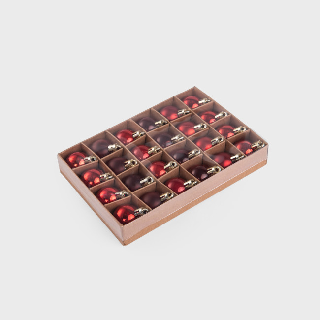 Vianočné guľky GERONI červené 714641 (24ks)