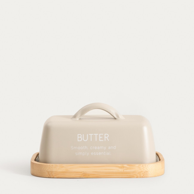 Dóza na maslo FLORA s dreveným podstavcom 762222