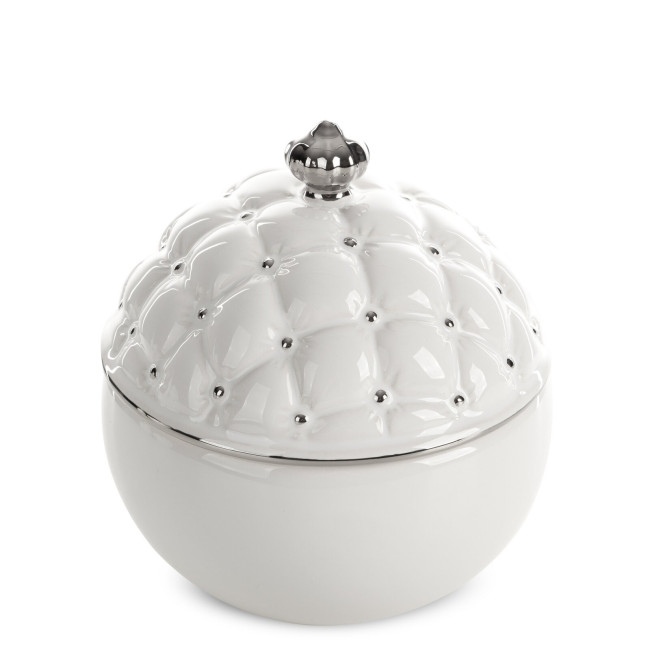 Nádoba ADORE 06 s vekom biela / strieborná