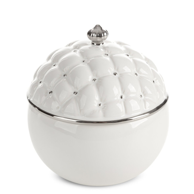 Nádoba ADORE 07 s vekom biela / strieborná