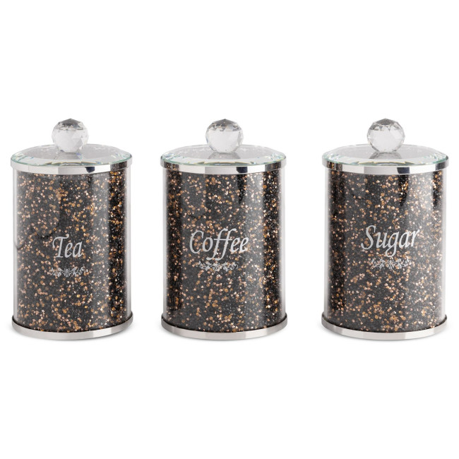 Sada troch nádob VENTOSA 06 čierna / zlatá (3 ks)