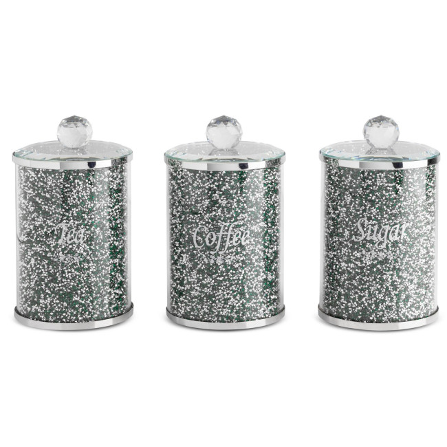 Sada troch nádob VENTOSA 04 zelená / strieborná (3 ks)