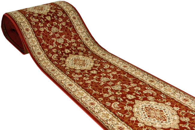 Levně Běhoun Super Rose 2095A ornament / květiny, červený / krémový