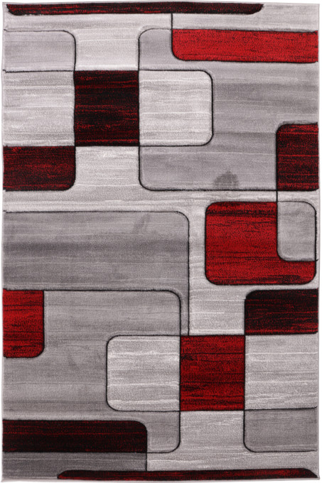 Koberec Cosmic Carving 5052 sivý / červený