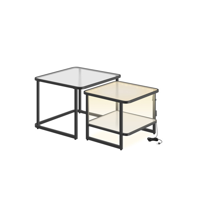 Sada 2 konferenčných stolíkov s LED LCT246B01