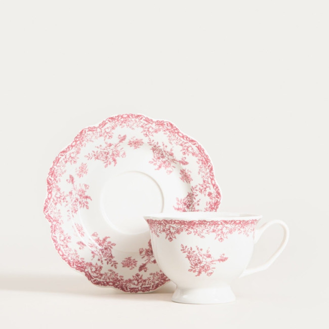 Šálka LOURRY s podšálkou, červená 763540 200 ml