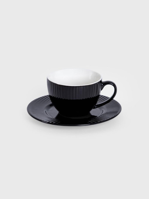 Šálka SIENA s podšálkou, čierna 733307 240 ml
