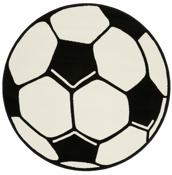 Koberec Hanse Home PP Football biely / čierny kruh