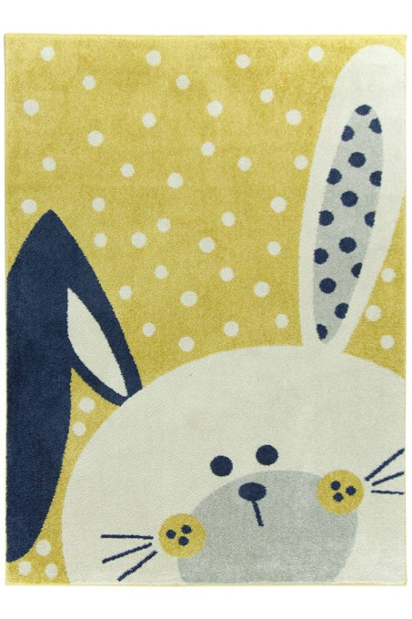 Detský koberec EMILY KIDS 2323A Zajac žltý