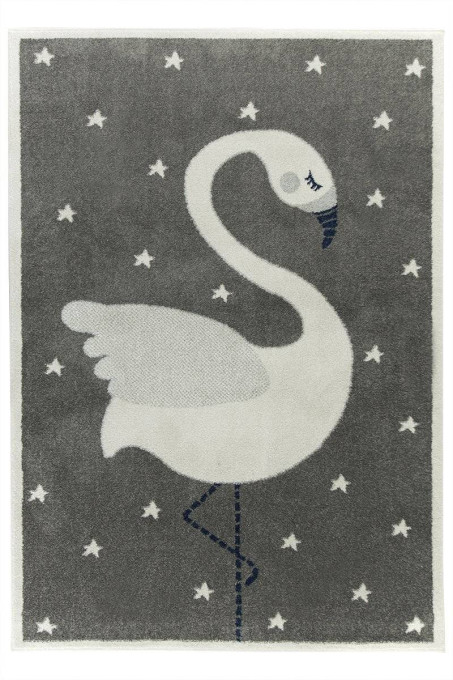 Detský koberec EMILY KIDS 2343A Labuť sivý