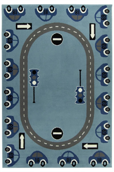 Detský koberec Kids 531825/94922 Autá modrý