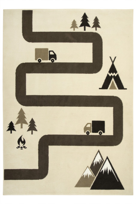 Detský koberec Kids 534456/97955, Cestička cez les, béžový