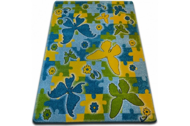 Detský koberec Kids Motýle modrý C429