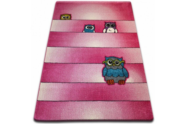 Detský koberec Kids Sovy ružový C412