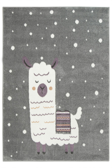 Detský koberec Lima C261A Lama svetlosivý / krémový