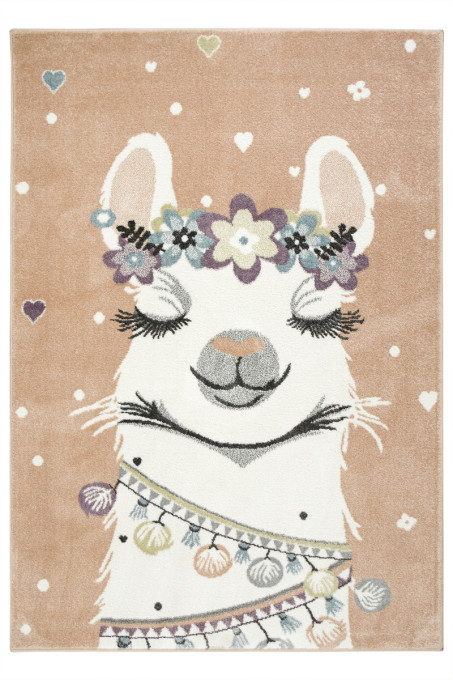 Detský koberec Lima C882A Lama ružový / krémový