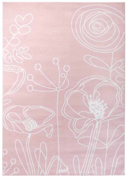 Detský koberec PINKY Z929A Flowers light ružový