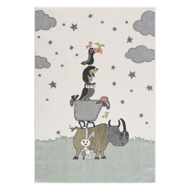 Detský koberec Tiere Anime 9394 zelený