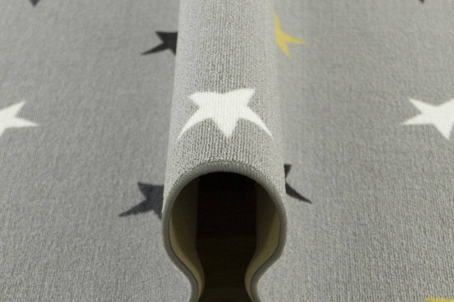 Detský metrážny koberec Stars 19 sivý