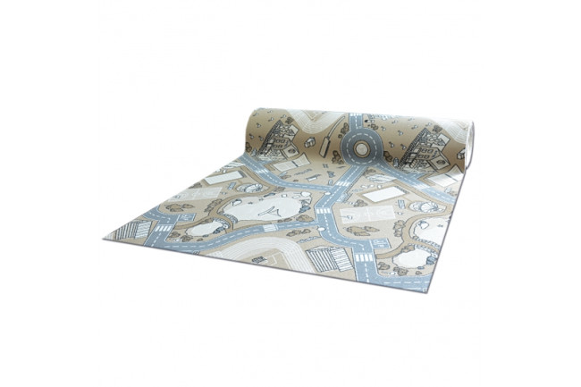 Detský protišmykový koberec STREET béžový