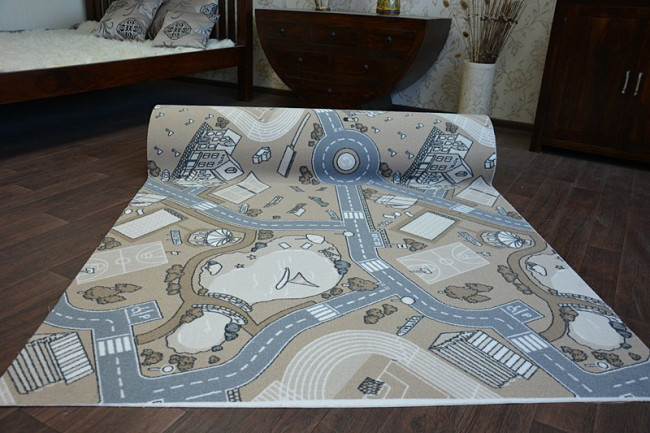 Detský protišmykový koberec STREET béžový